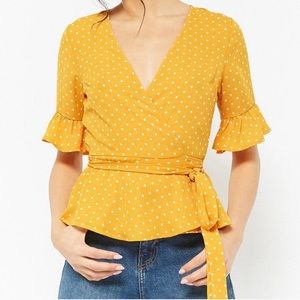 Forever 21 Polka Dot Wrap Top